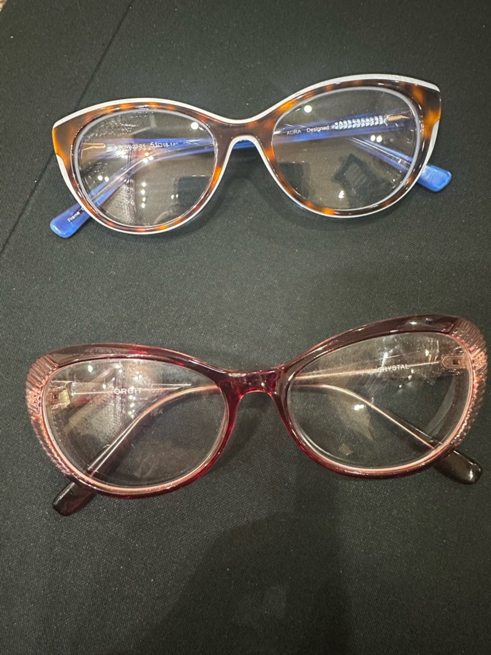 Women's Cat-Eye Glasses - Tortoiseshell and Burgundy bundle includes both
